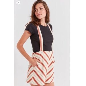 Urban Outfitters striped overall shorts